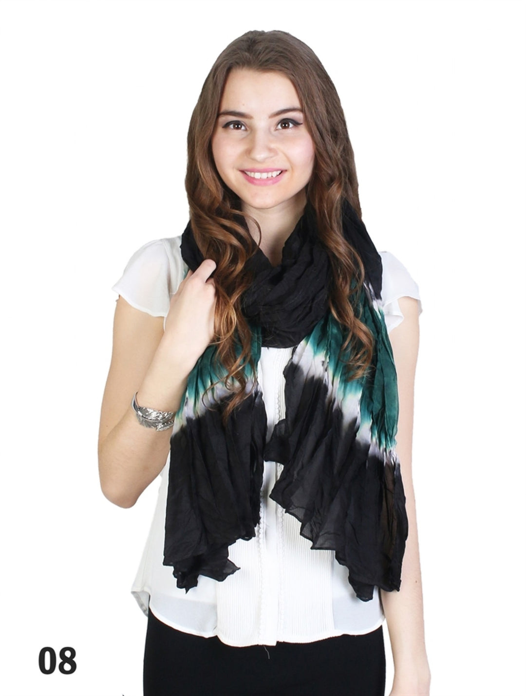 TIE DYE TWO TONE CHIFFON SCARF