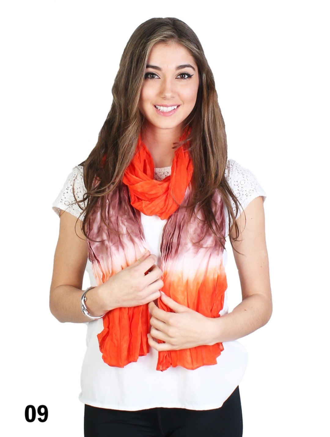 TIE DYE TWO TONE CHIFFON SCARF