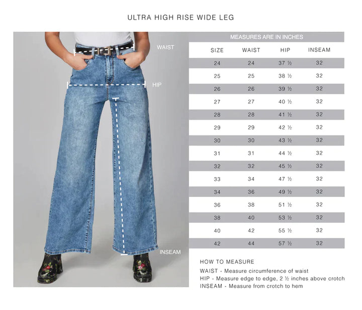 🇨🇦 Milan High Rise Wide Leg Jeans - Blue Mist