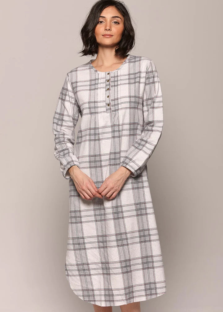 Claudel Long Sleeve Flannel Gown