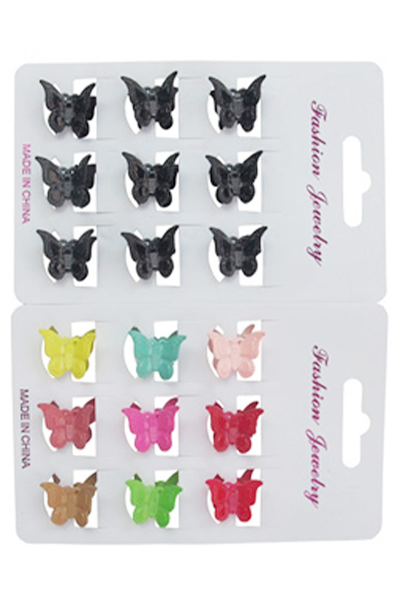 9 Pc Mini Butterfly Glossy Hair Claw