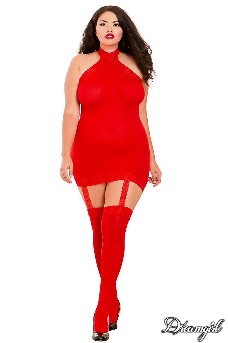 sheer garter dress Dreamgirl New Solid Black 0235 Sheer Garter Dress Criss Cross One Size