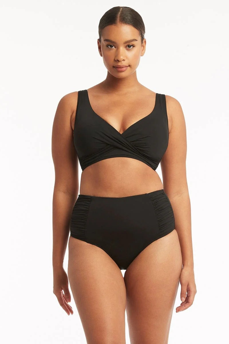 Eco Essentials Cross Front Multifit Bra - Black