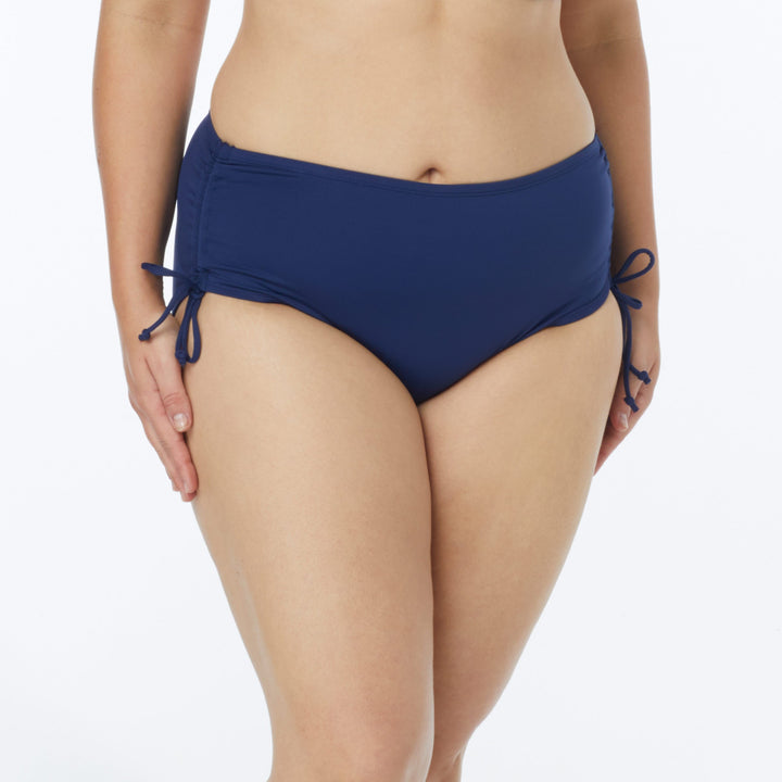 Hayden High Waisted Side Tie Bikini Bottom - Navy