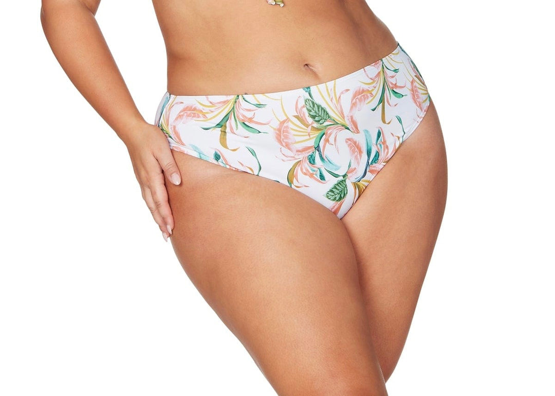 April Spritz White Monet Curve Fit Mid Rise Swim Pant