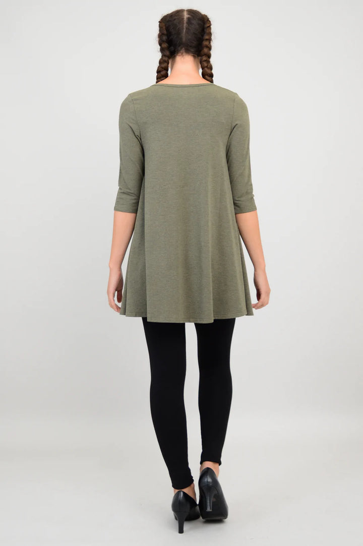 Veronica Yarn Dye Tunic  - Khaki