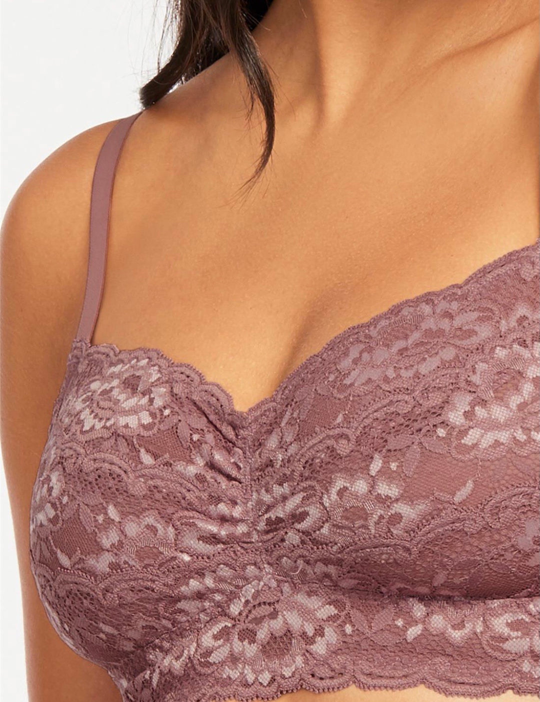 Montelle Cup Sized Wire-Free Bralette - Mauve Mist - Size D / E 30