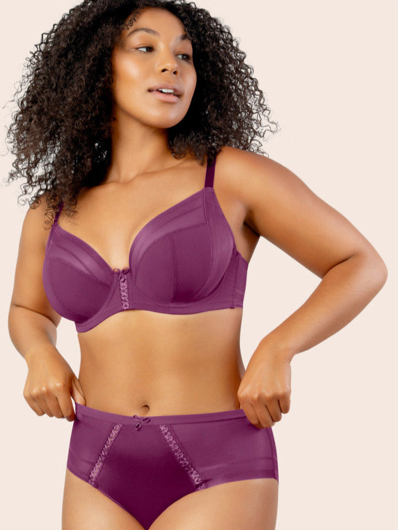 Shea Plunge Unlined Bra - Blackberry