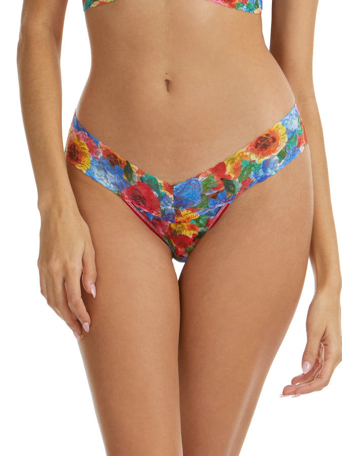 Hanky Panky Printed Signature Lace Thong - Bold Blooms