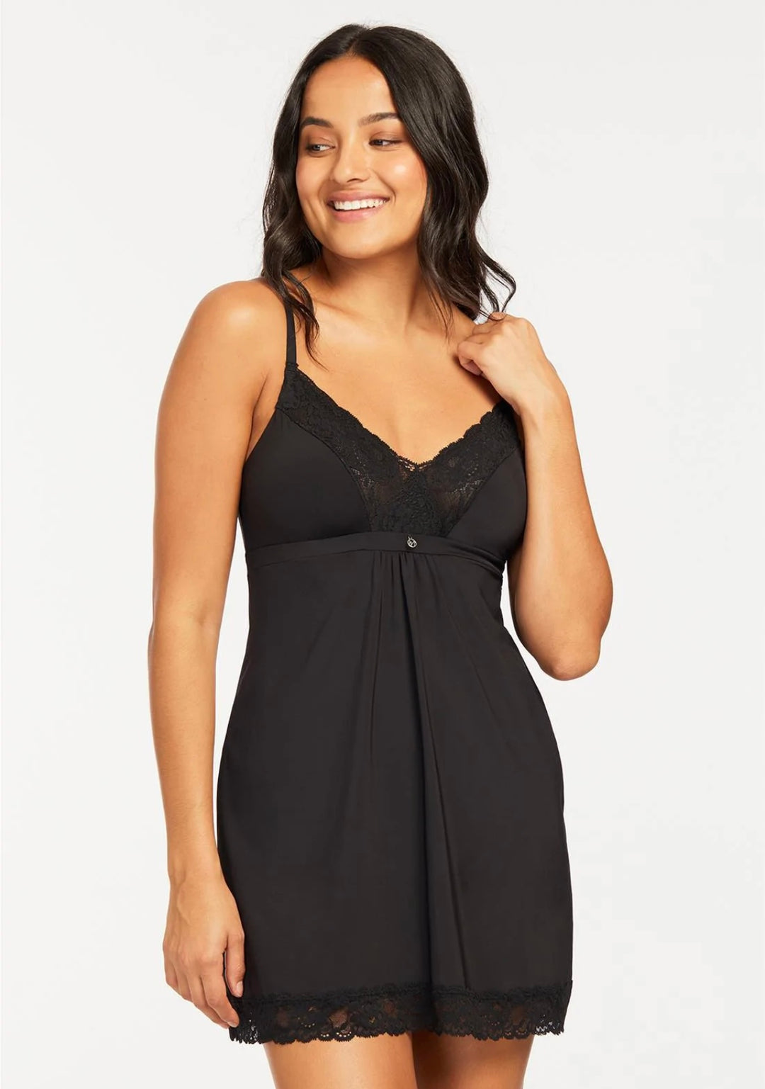 Montelle Bust Support Mastectomy Chemise - Black