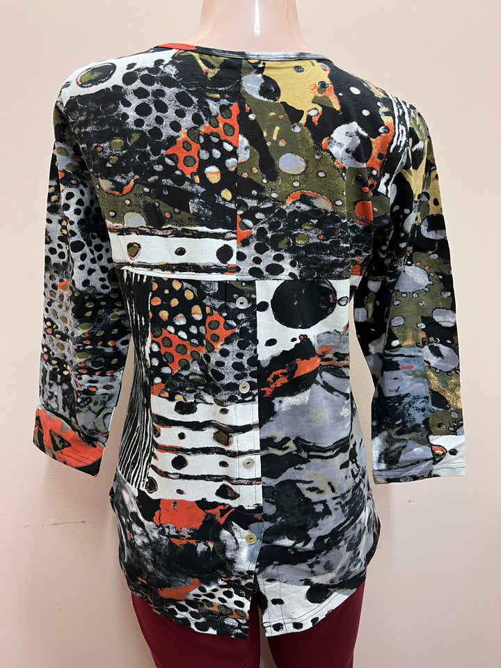 Keira V-Neck Cotton Tunic Top - Size Medium