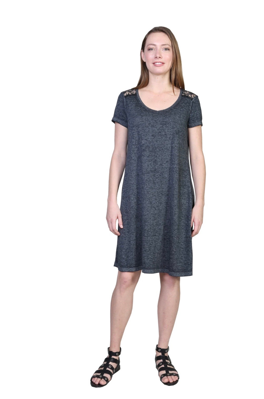 Soft & Supple Knit Dress with Lace Trim - Size 1 X
