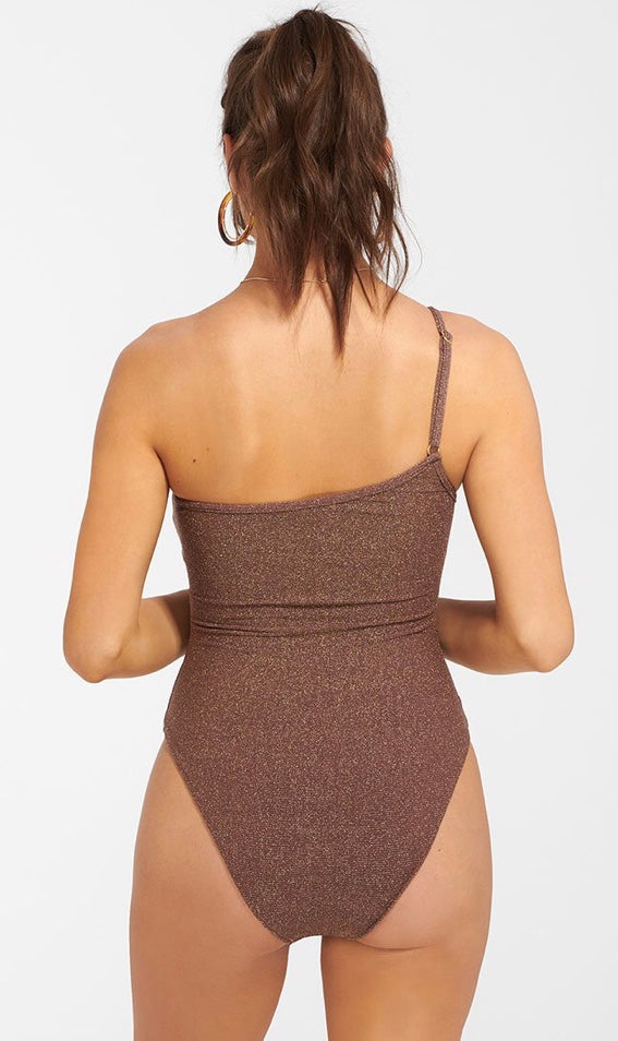 One Shoulder One Piece Swimsuit - Size 6