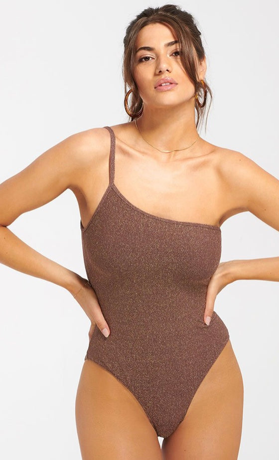 One Shoulder One Piece Swimsuit - Size 6