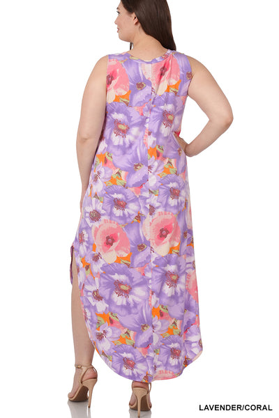 Printed Sleeveless Round Neck Maxi Dress