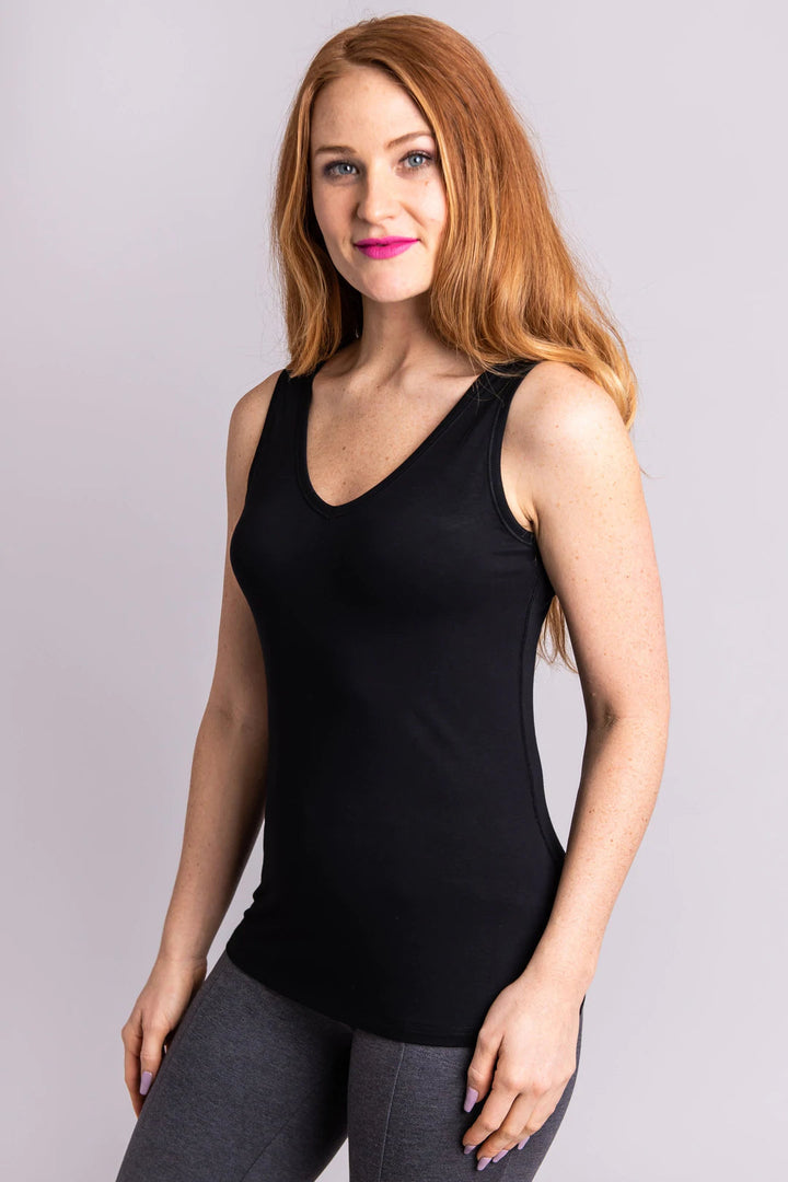 Reanna Bamboo Tank - Black