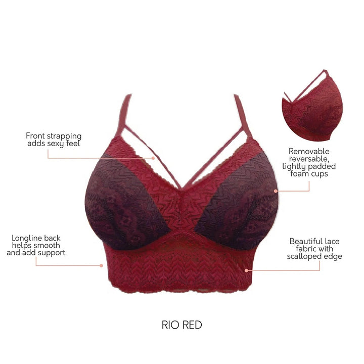 Mia Lace Wire-Free Bralette - Rio Red