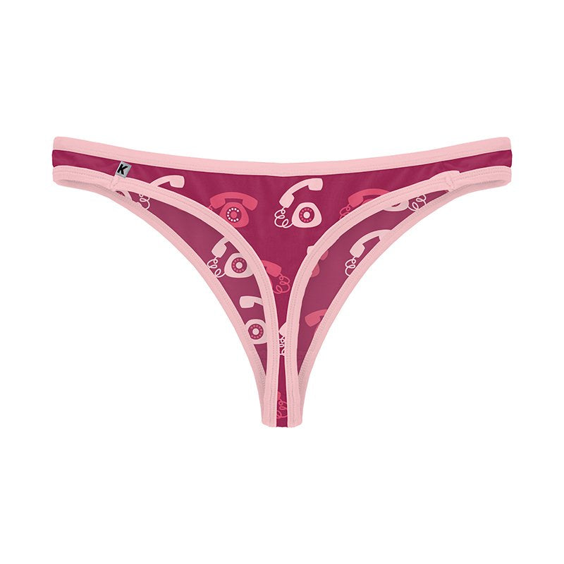 Women's Print Classic Thong - Berry Telephone