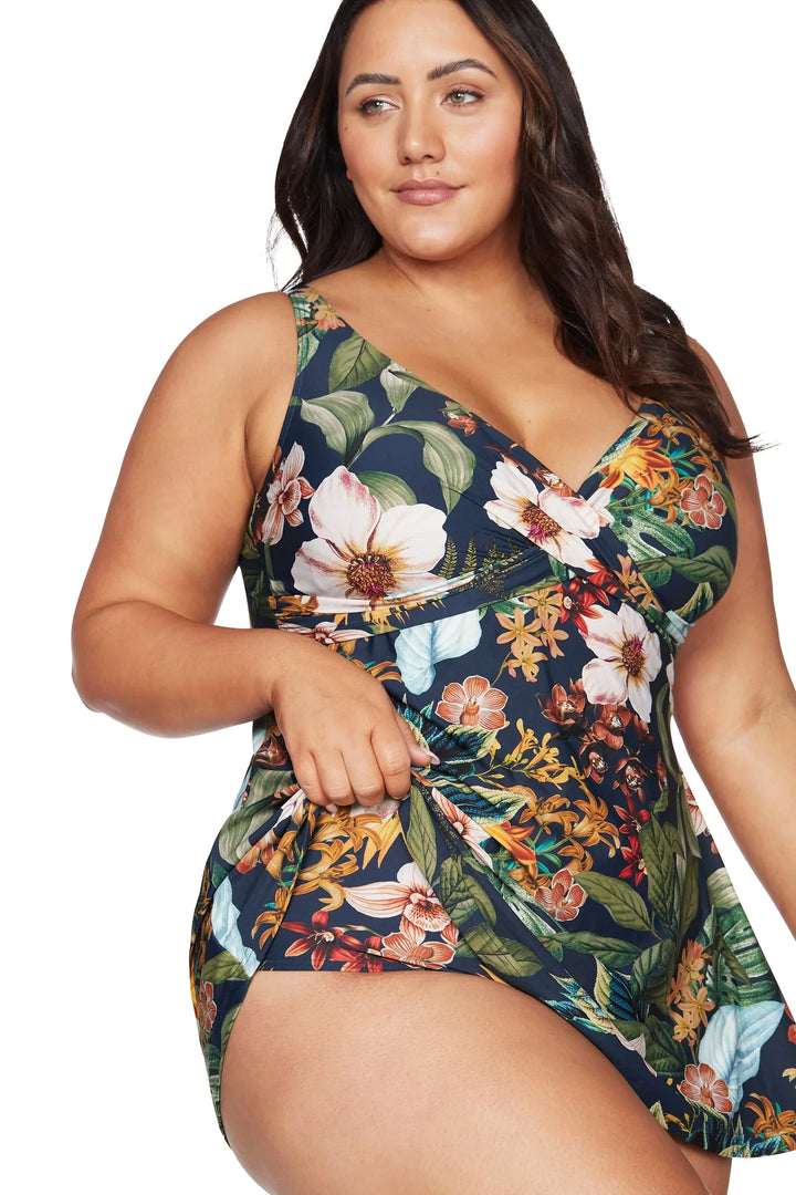 Into The Saltu Navy Delacroix Swimdress