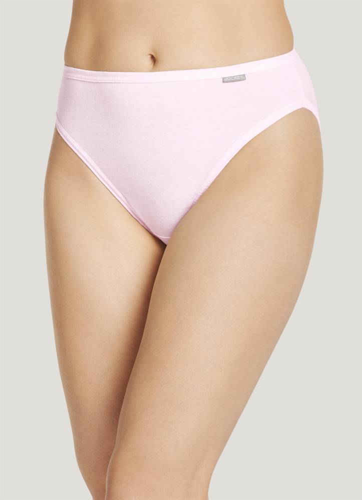 Blush Cotton High Leg Thong