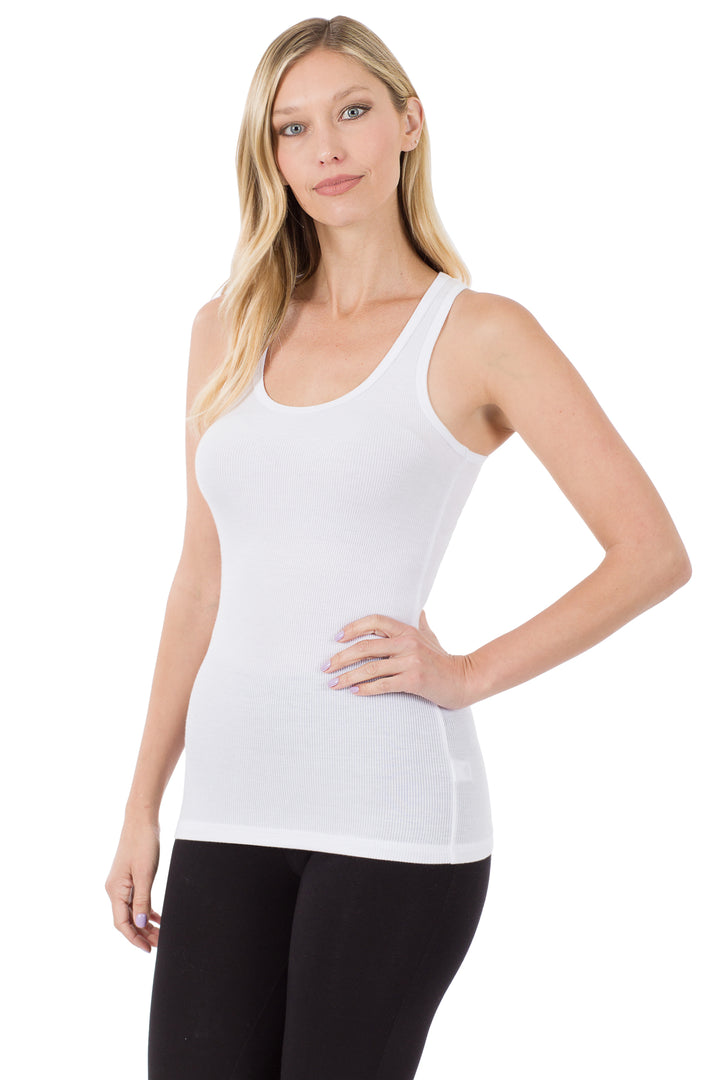Rayon Ribbed Racerback Tank Top