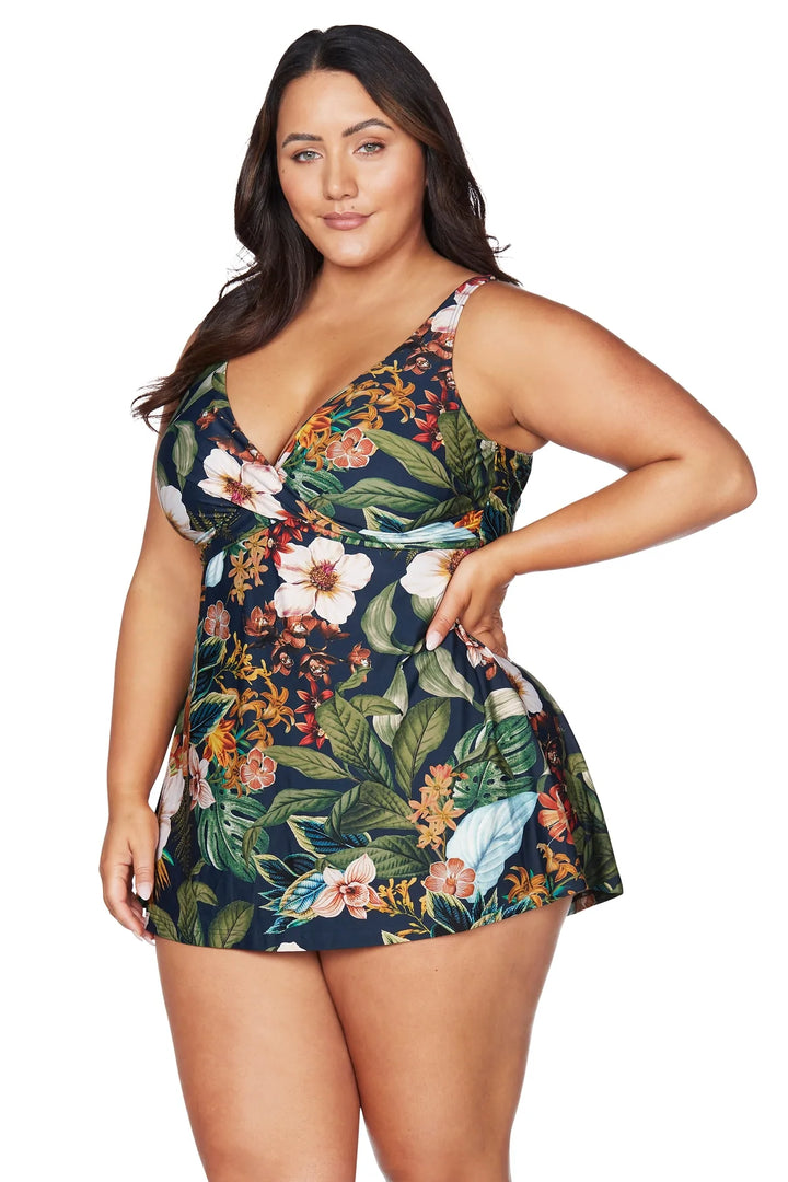 Into The Saltu Navy Delacroix Swimdress