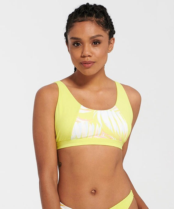 Recycled Ribbed Crop Swim Top - Size Small