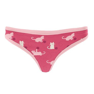 Women's Print Classic Thong - Winter Rose Kitty