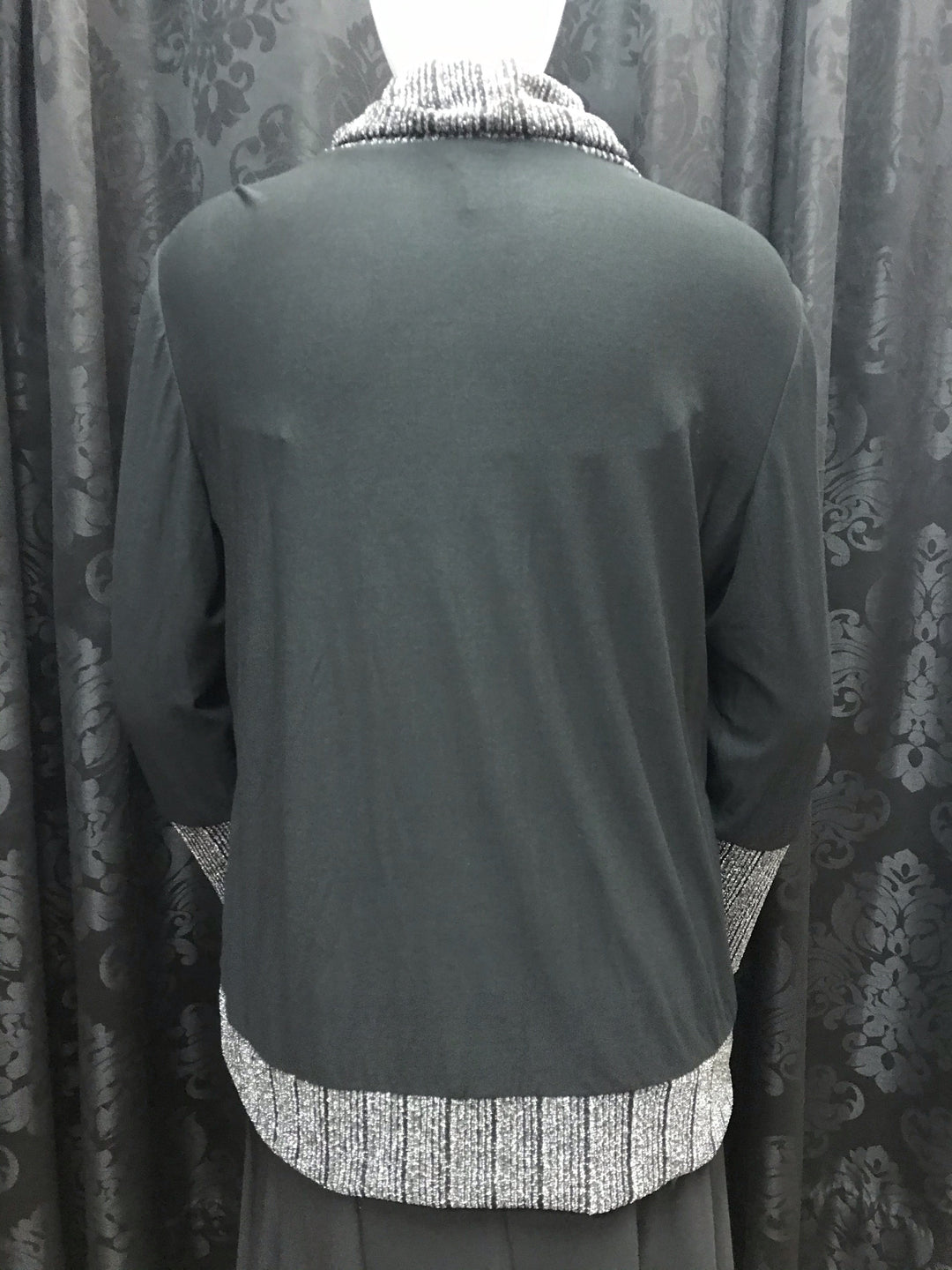 "Final Sale" Silver Cowl Neck Tunic - Size 1 X