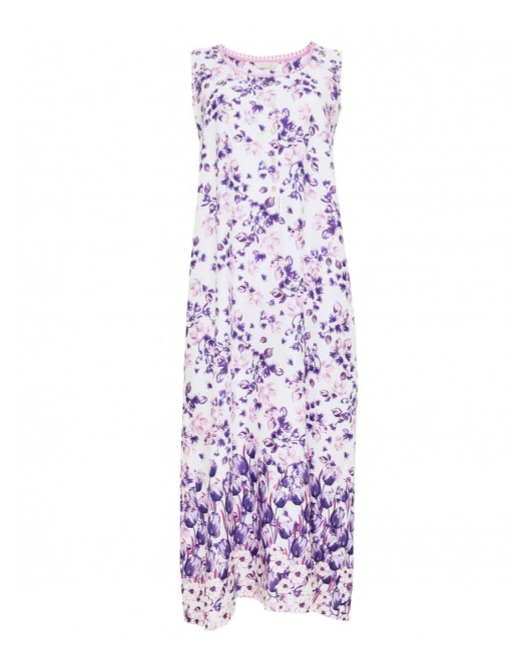 Vivien Border Floral Print Long Gown - Size 2 X
