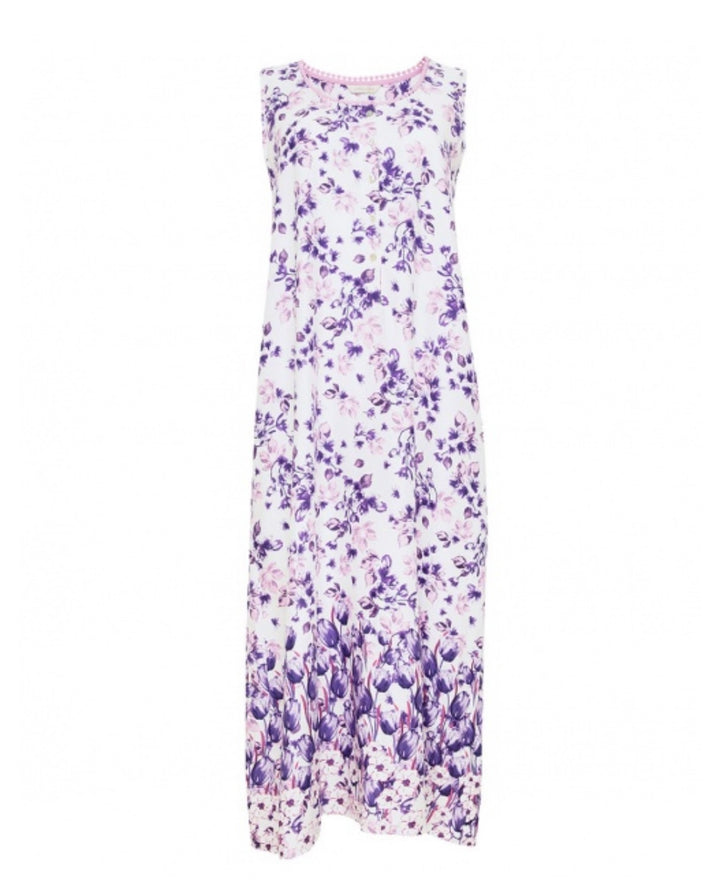 Vivien Border Floral Print Long Gown - Size 2 X
