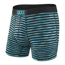 🇨🇦 Saxx Vibe Boxer - Black Space Hiker Stripe - Size Small