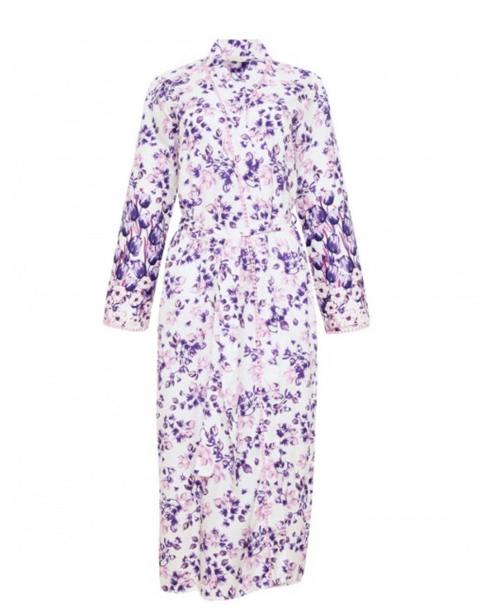 Vivien Border Floral Print Robe - Size Large