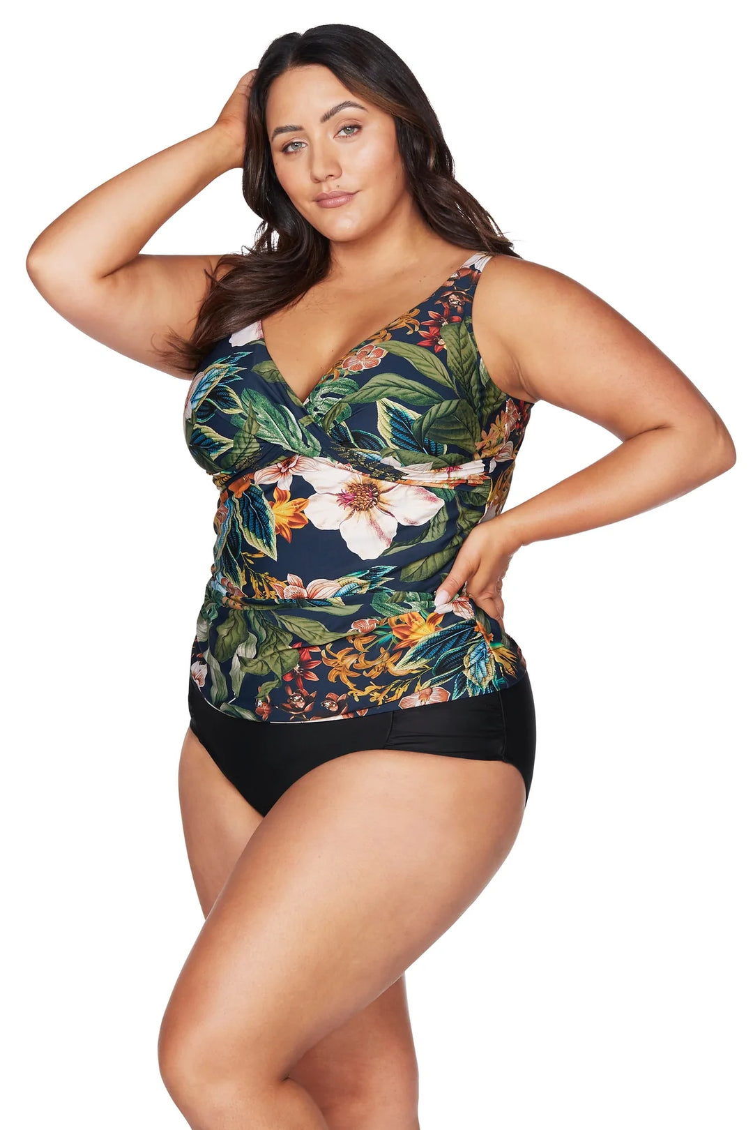 Into The Saltu Navy Delacroix Tankini Top