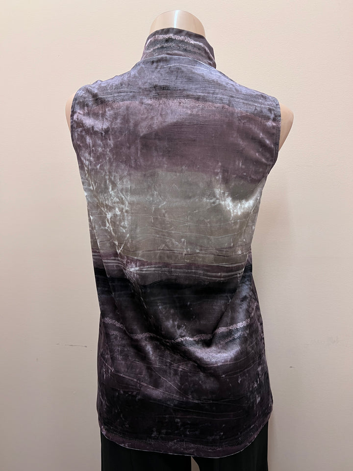 Velvet Sleeveless Cowl Neck Tunic