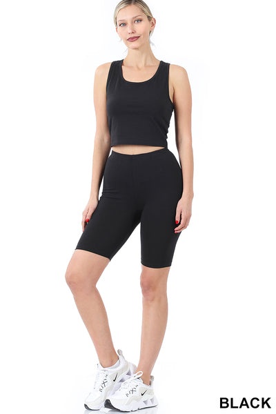 Cotton Tank Top and Biker Short Set