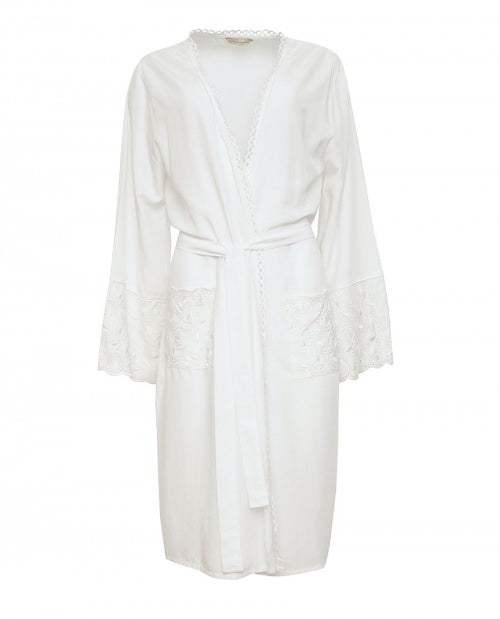 Rose Embroidered Short Robe