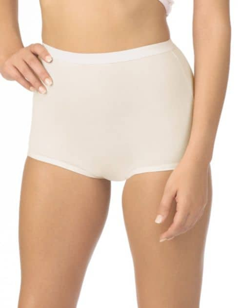 A pair of white Jockey Silks women's underwear briefs featuring a high waist and smooth silhouette.