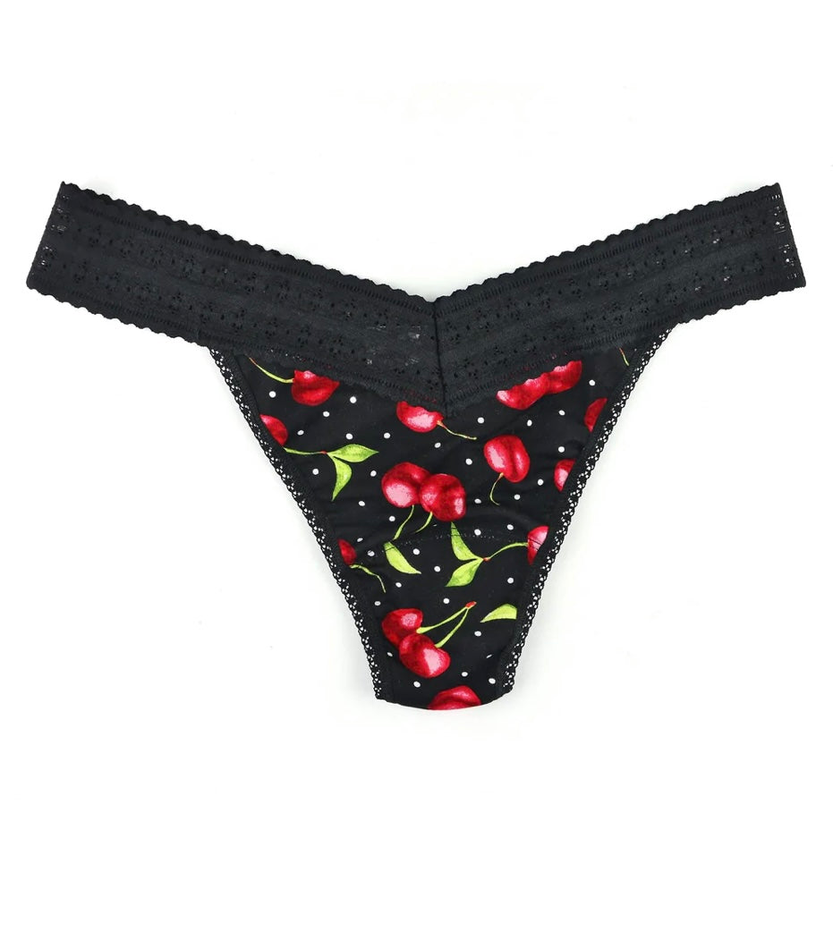 Hanky Panky Printed DreamEase Thong - Cherry Bomb