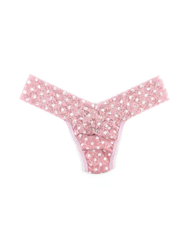 Hanky Panky Printed Signature Lace  Thong- Pink Frosting