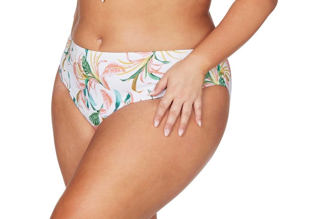 April Spritz White Monet Curve Fit Mid Rise Swim Pant