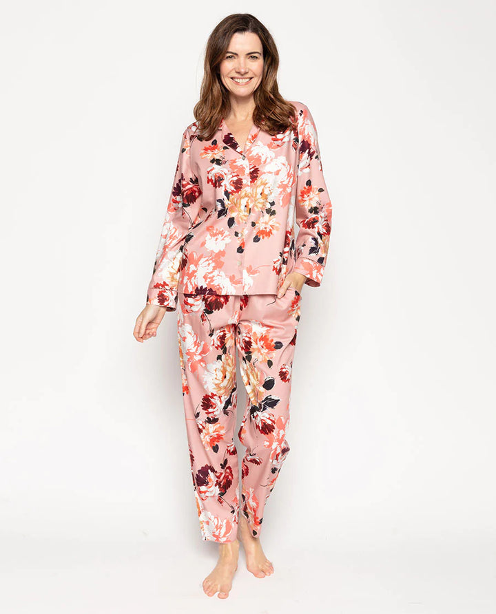 Pink Floral Print Pajama Set