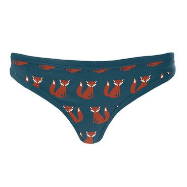 Women's Print Classic Thong - Peacock Fox - Size 3 X