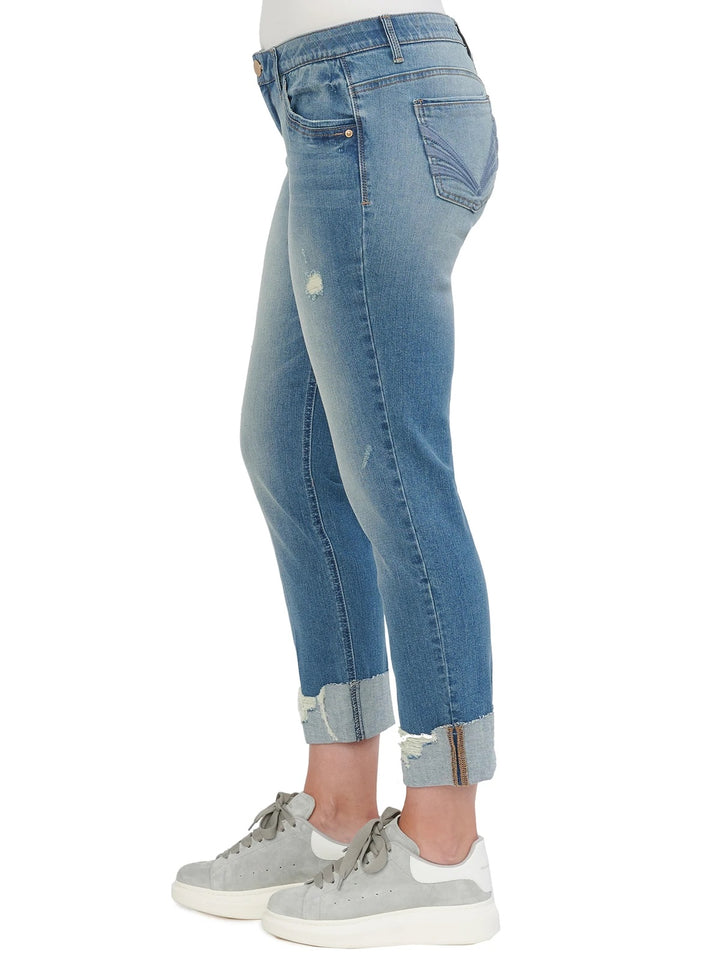 "Ab"solution® Aircord Embroidered Back Pocket Girlfriend Plus Jeans
