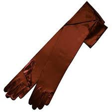 Brown Satin Gloves