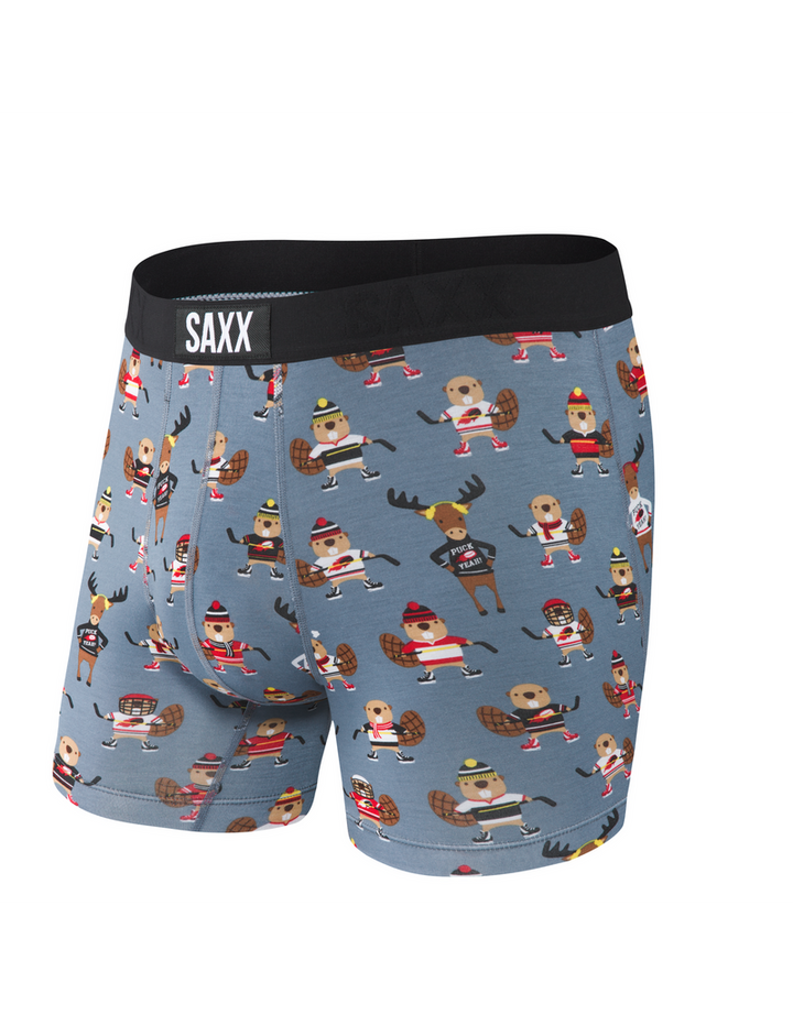 🇨🇦 Saxx Vibe Boxer - Grey Puck Yeah