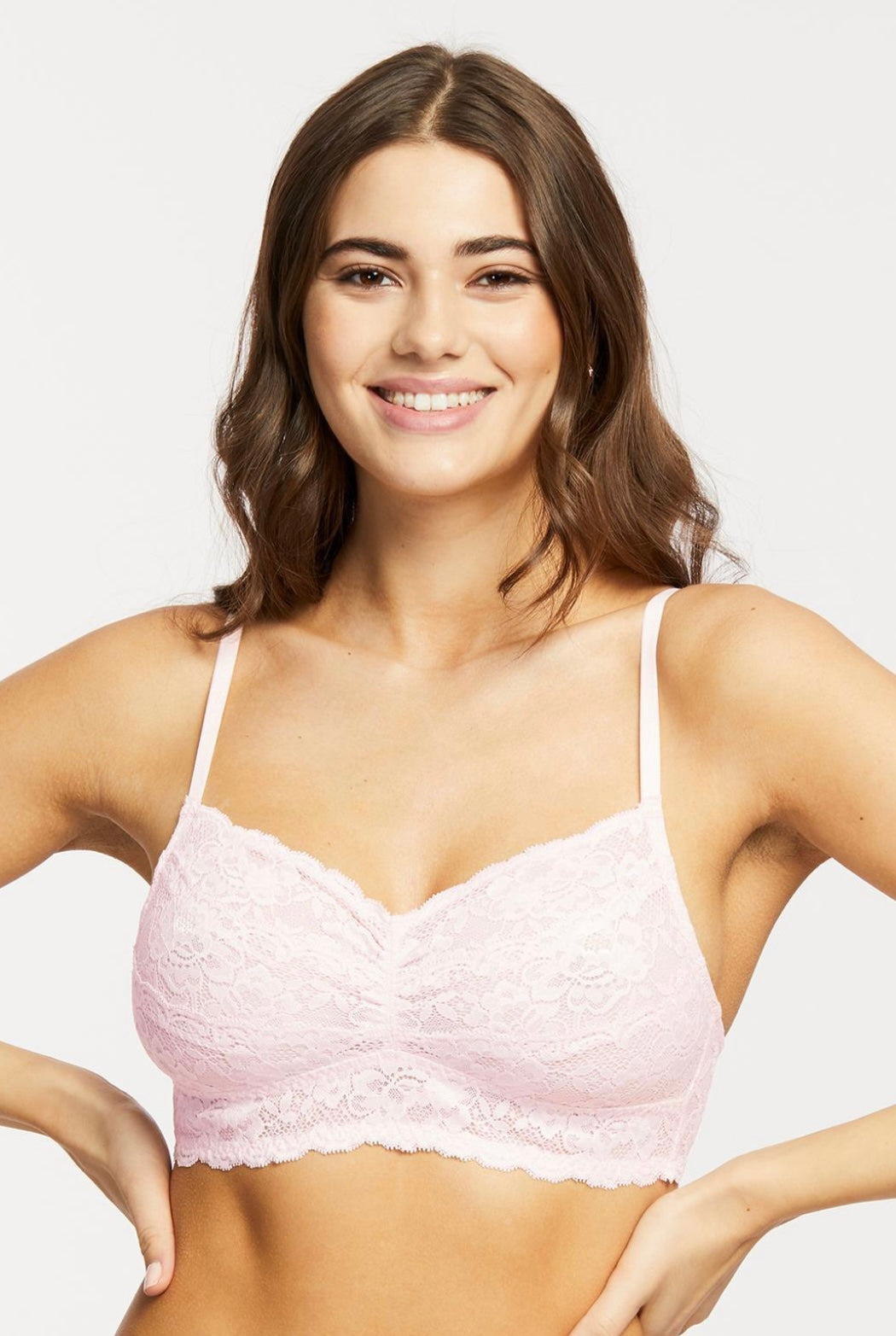 Montelle Cup Sized Lace Bralette - Blush