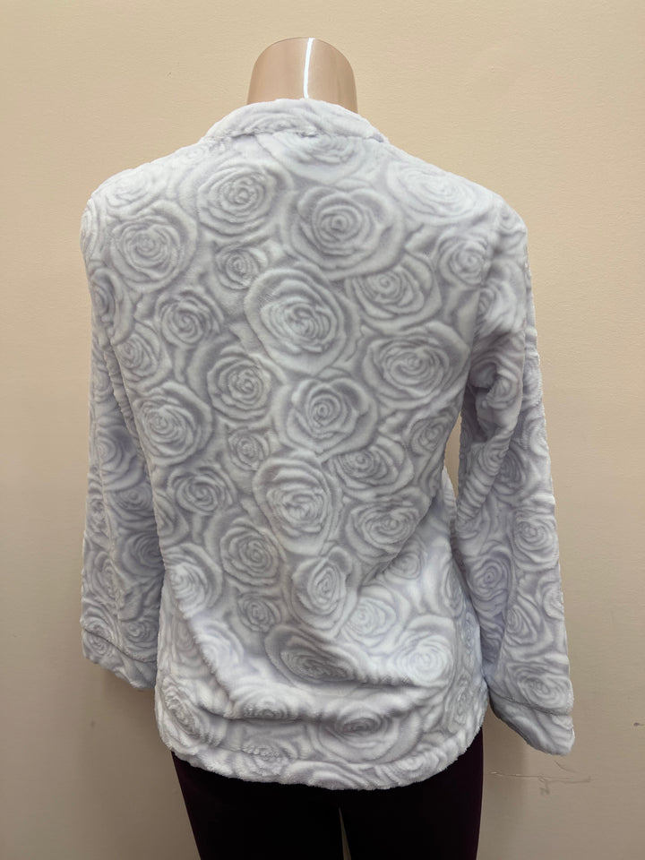 Rose Print Minky Bed Jacket - Size Large