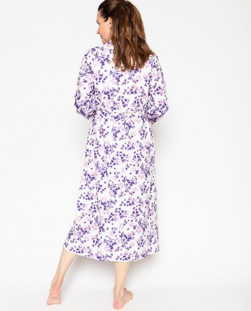 Vivien Border Floral Print Robe - Size Large