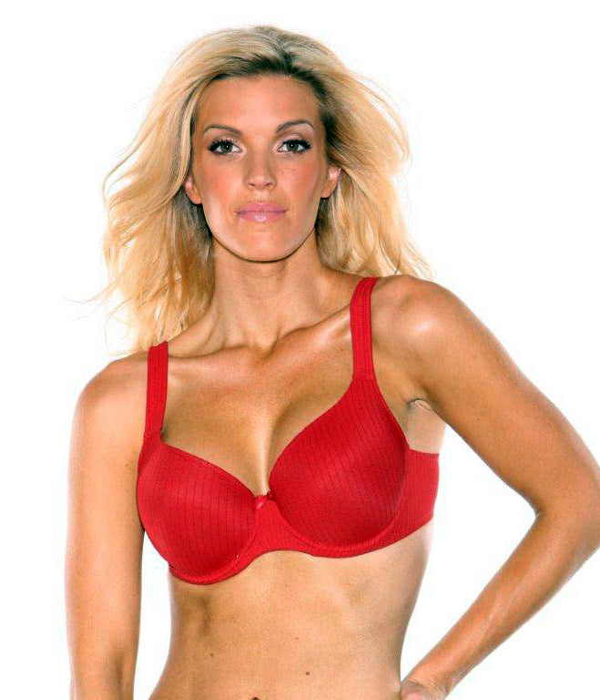 Fit Fully Yours Jacquard Stripe T-Shirt Bra - Red